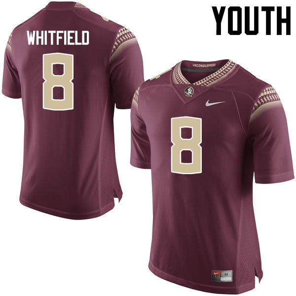 Youth #8 Kermit Whitfield Florida State Seminoles College Football Jerseys-Garnet